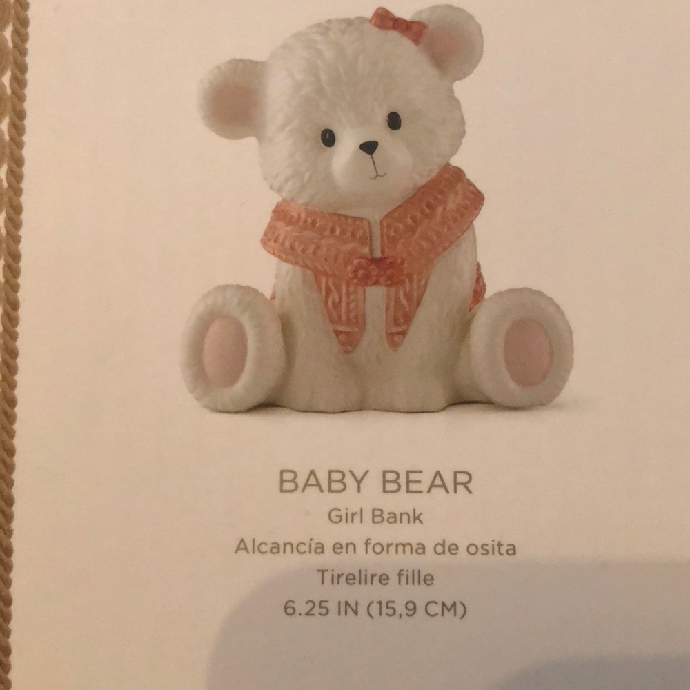 Lenox Baby Girl Bear Bank
